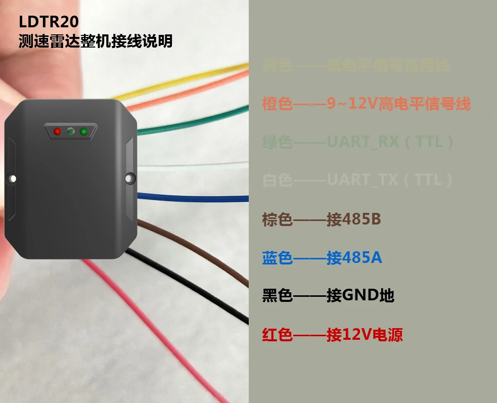 LDTR20 Speed indicator road speed measurement 24GHz millimeter wave radar sensor module Traffic radar bayonet 1KM/H~250KM/H