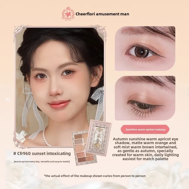 Cheerflor 10-Farben-Engel-Lidschatten, rauchige Farbe, Erdfarbe, Highlight, Rouge, Konturierung, einteilige Palette, Drei-in-Eins