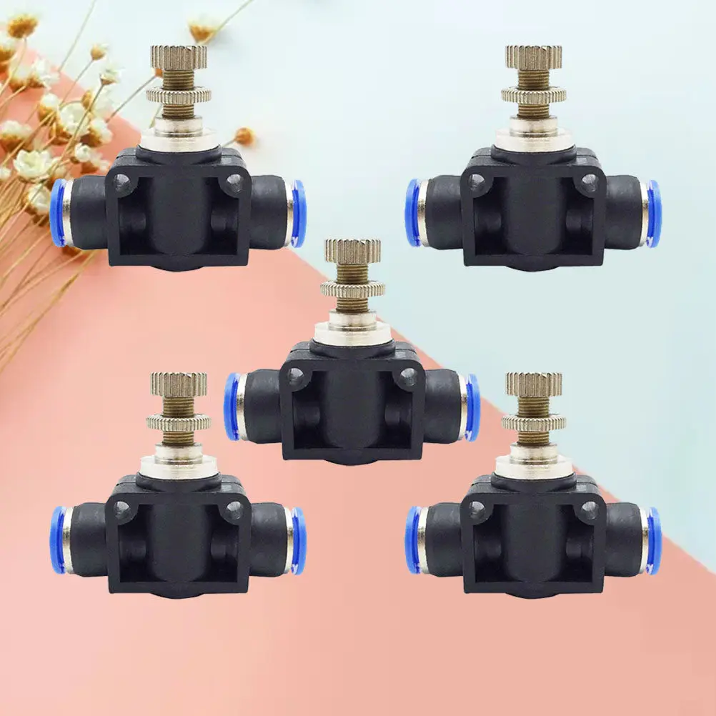 5Pcs High-Pressure Resistant Pneumatic Throttle Valve Flow Limiting Restrictor for Air Tools Industrial Automation Series