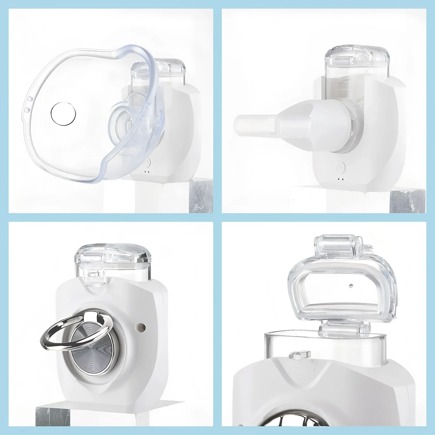 AiQUE Wiederaufladbarer Haustier-Inhalator Mini Tragbarer Tierzerstäuber Veterinär-Asthma-Inhalator Spacer-Gerät für Katzen & Hunde Gesundheitspflege – Detail 1