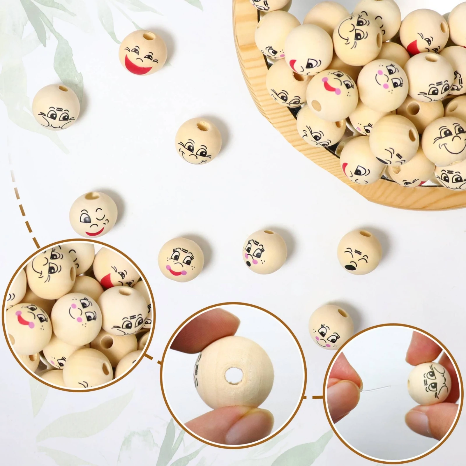 40-pieces-wooden-beads-with-faces-adorable-smiling-face-wooden-beads-natural-smooth-for-crafters-diy-crafts-jewelry-making