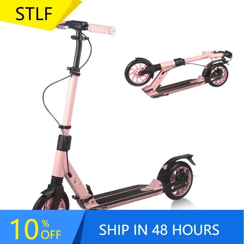 

STLF Anluosen A6D 200MM Big Wheel Adult Folding Kick Scooter with Disc Braking New Design Lights-US Stock