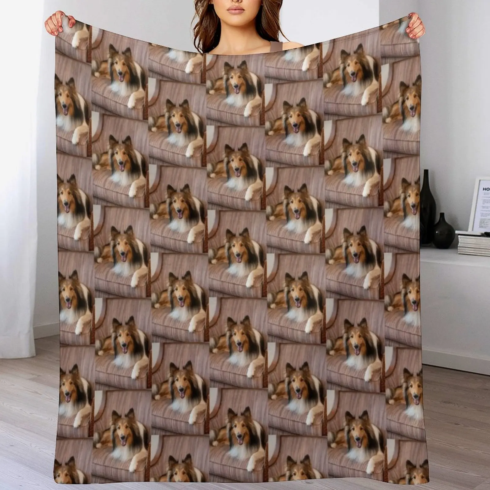 New Cute Sheltie dog resting Throw Blanket Nap Decorative Throw Custom Blankets