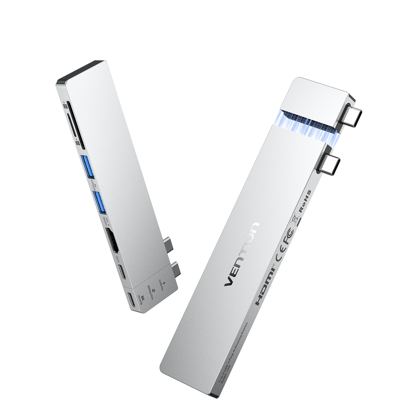 Vention 7 w 2 USB C HUB Thunderbolt 4 80Gbps 8K dla MacBook Pro Air USB 3.0 SD TF HDMI 4K60Hz Stacja Dokująca Rozdzielacz dla Windows — zdjęcie produktu 7