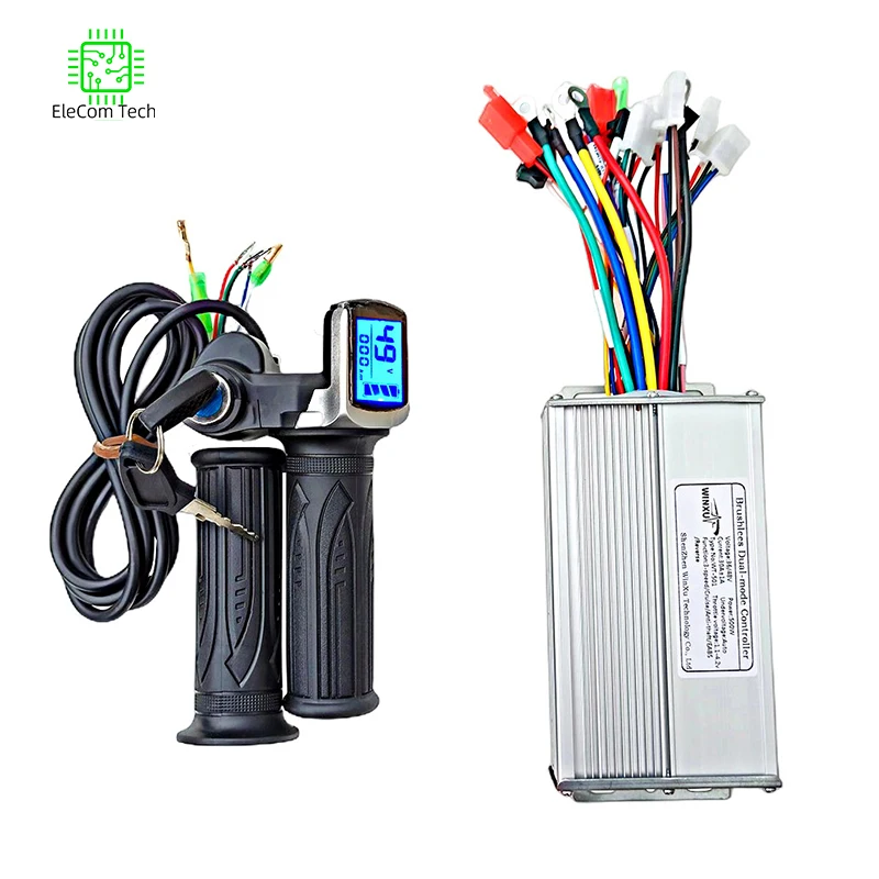 

36V 48V 60V 500W 30A E-scooter Brushless Motor Universal Controller LCD Speed Display Throttle Set for Electric Bicycle Scooter