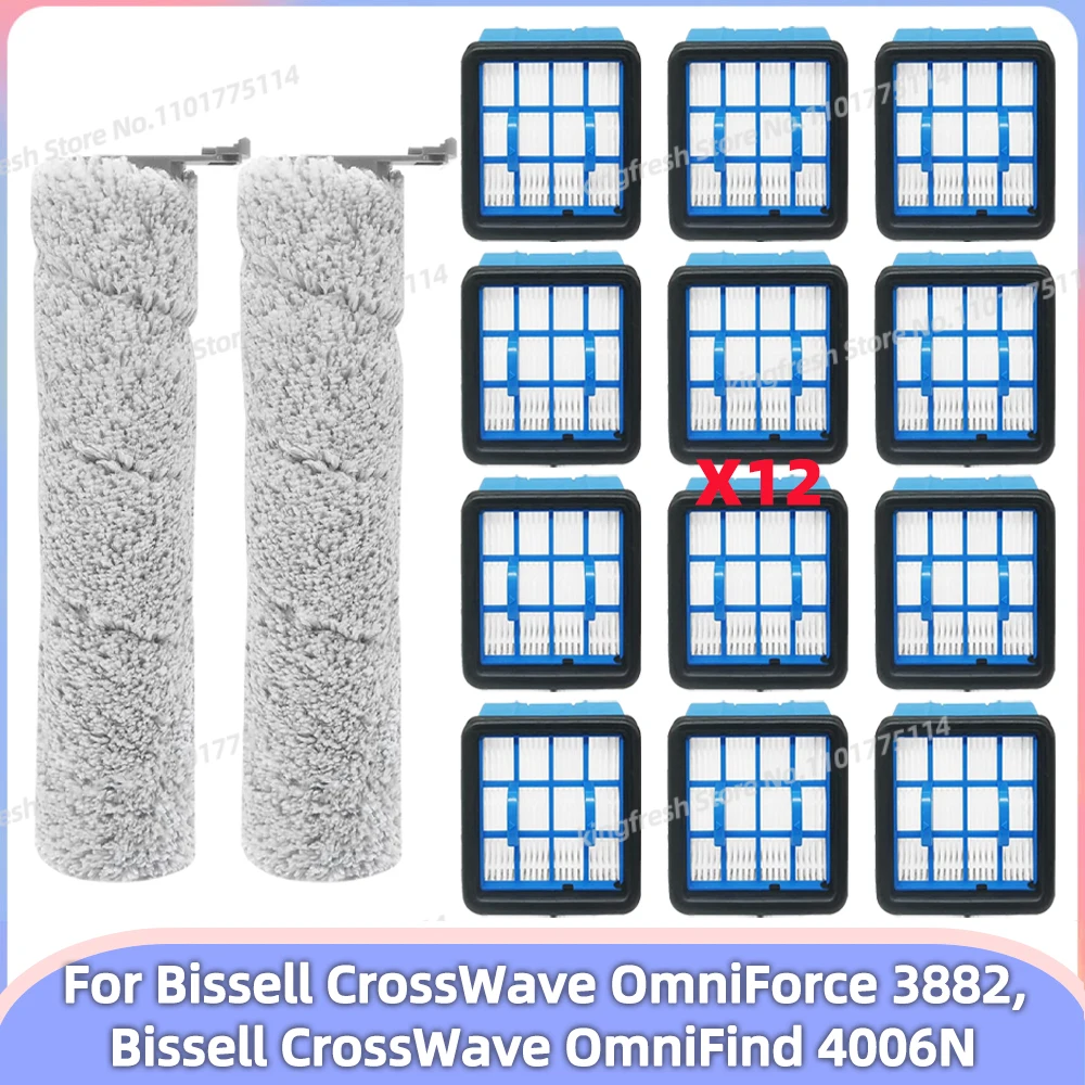 Compatible avec ( Bissell CrossWave OmniForce 3882, Bissell CrossWave OmniFind 4006N )Aspirateur Sans Fil Sec et Humide Pièces de Rechange Brosse à Rouleau Filtre HEPA Accessoires Compatible avec ( Bissell CrossWave OmniForce 3882, Bissell CrossWave OmniFind 4006N )Aspirateur Sans Fil Sec et Humide Pièces de Rechange Brosse à Rouleau Filtre HEPA Accessoires