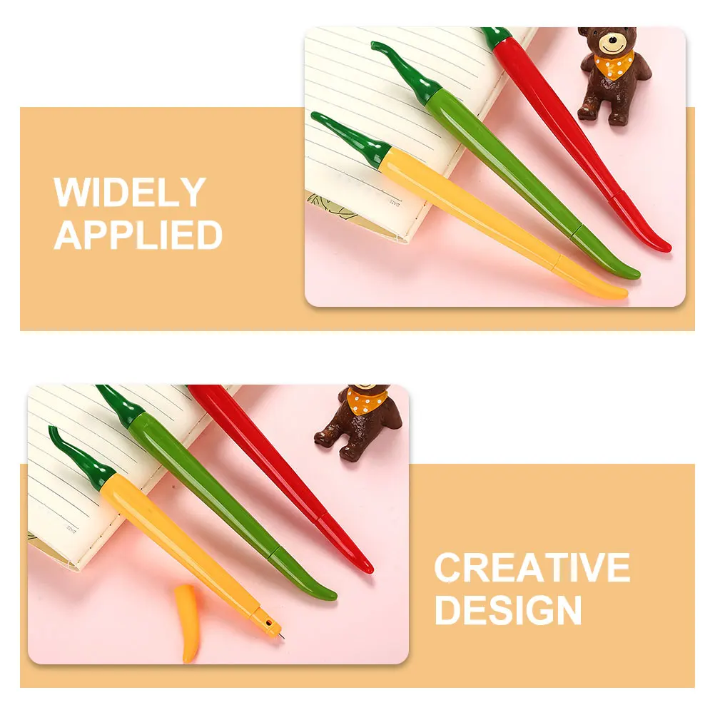 

18pcs Chili Shaped Gel Pens Cute Student Office Supplies Comfortable Grip Writing Pens Portable Cartoon Stationery Kids Gifts