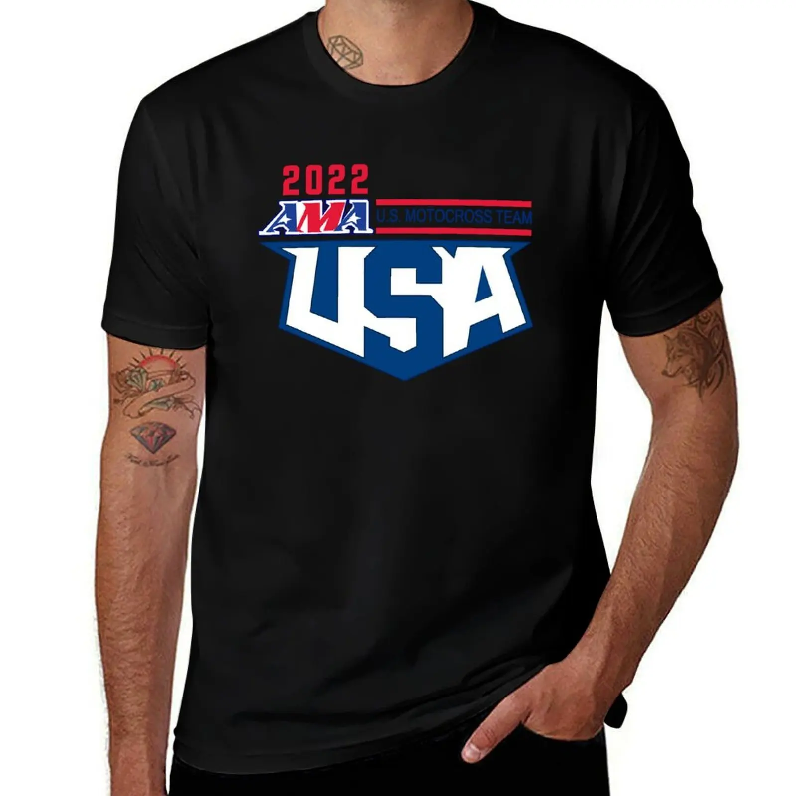 

USA MOTOCROSS TEAM OFFICIAL T-Shirt t shirt man casual cotton tshirt 100% T-Shirt