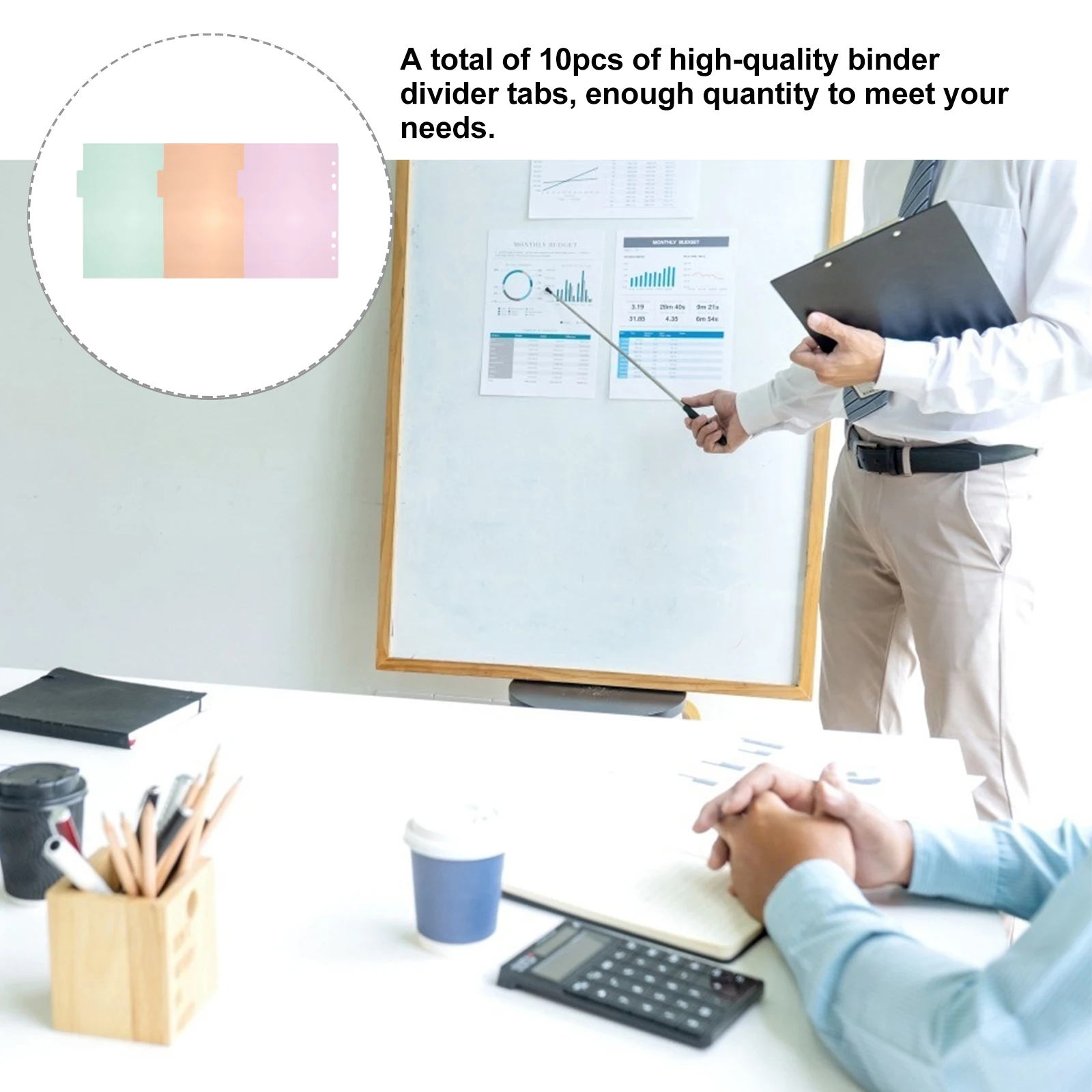 

10 Pcs Tabs Plastic Tab A5 6 Hole Office Products Binder Dividers Bright Colors Notebook Organizers Office Supplies