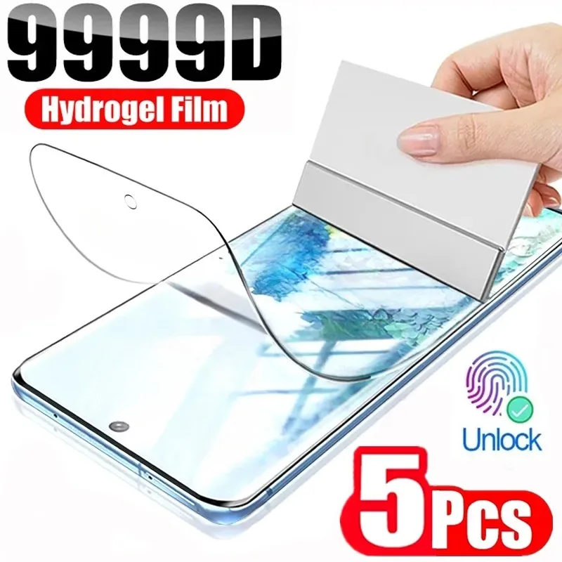 5Pcs Hydrogel Film for Samsung Galaxy S20 S22 S21 Ultra S10 S9 S8 Plus Screen Protector for Samsung Note 20 10 9 8 S10E Film