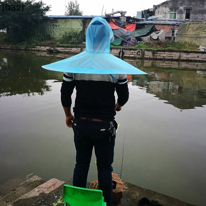 Outdoor Foldable Umbrella Hat Anti-Rain Anti-Sun Head-Mounted Sun Cap for Fishing Camping Multiple Colors Optional[G32]