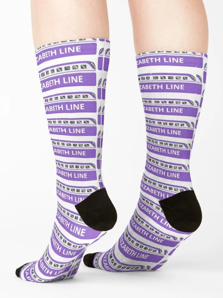 Elizabeth Line Purple Train Socks anime designer brand compression Christmas Designer Man Socks Women's