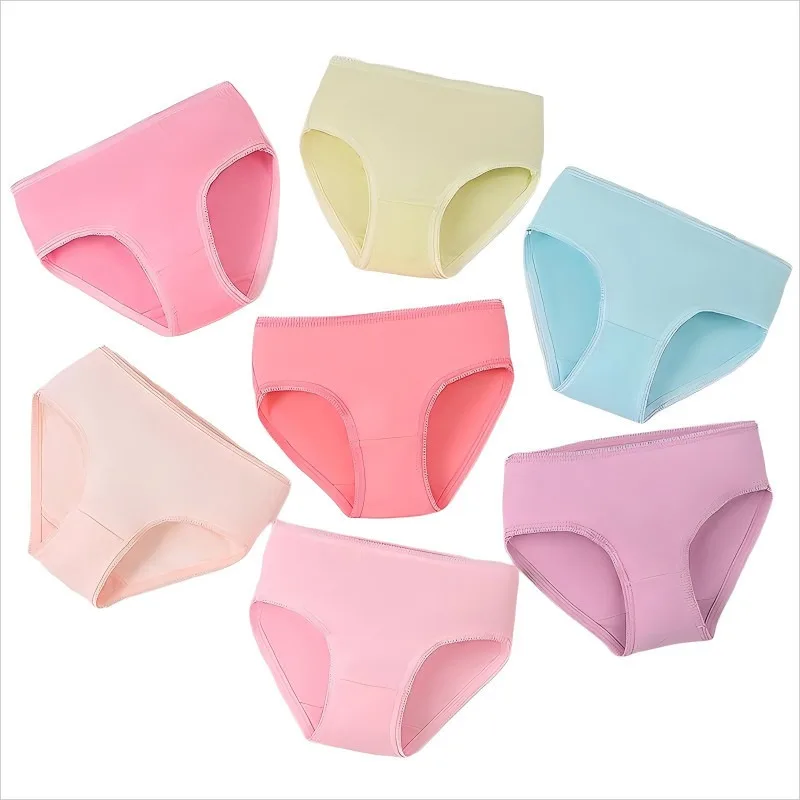 3/6/12 Pieces Toddler Girls Underwear Cotton Baby Girls Panties Solid Children Underwear Comfortable Fit Briefs For Girls 2-11T