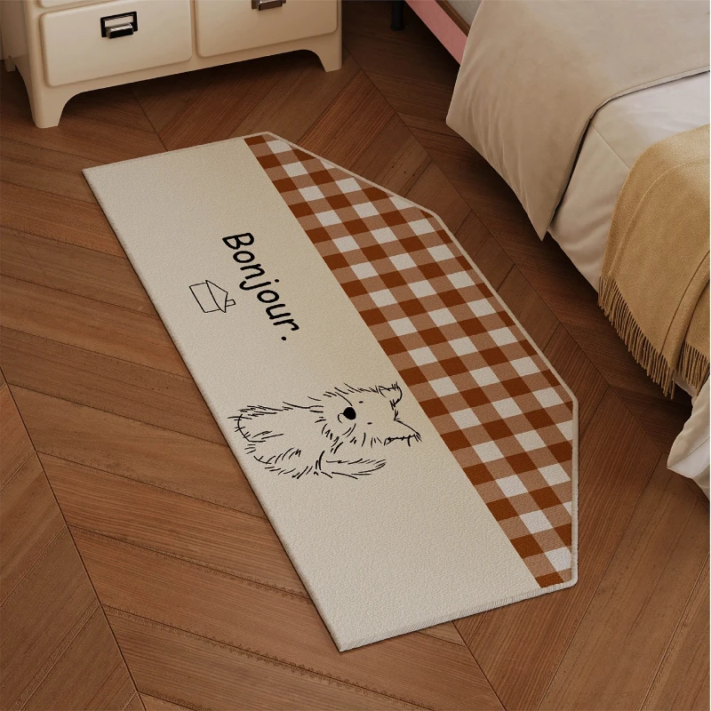 Bedroom Bedside Carpet Soft Fluffy Irregular Floor Mat French Vintage Style Puppy Rug Home Decor Alfombra Para El Dormitorio