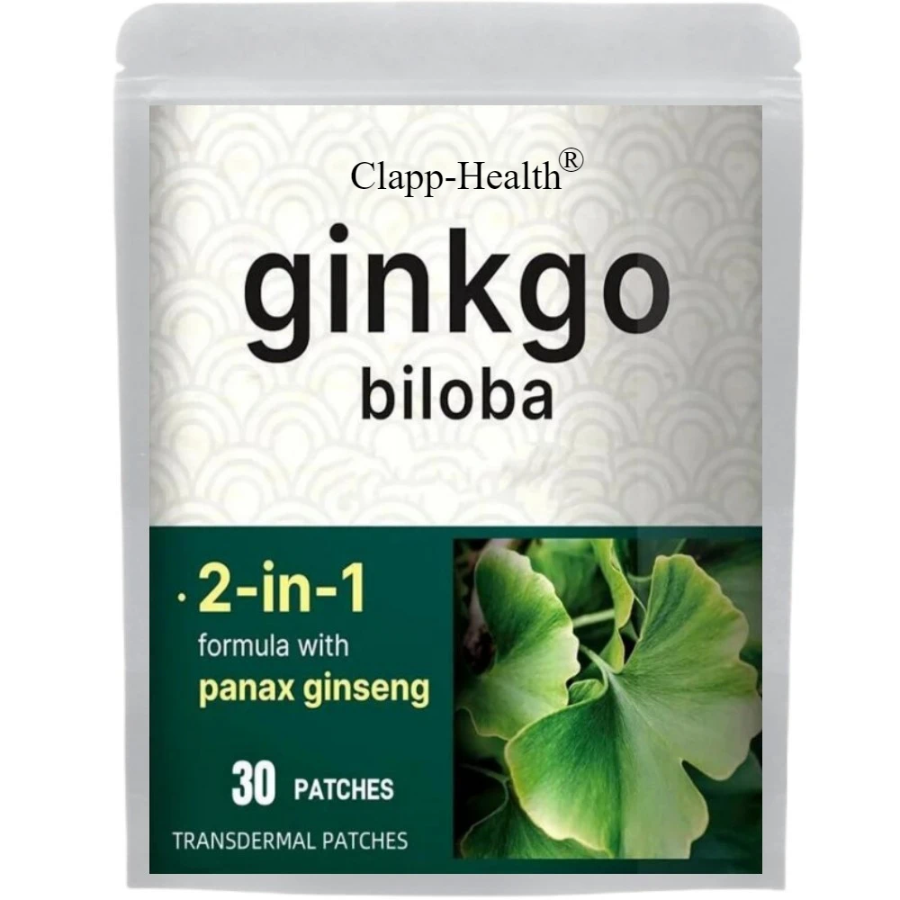 

30 пластырей, гинкго билоба, трансдермальные пластыри с женьшенем Panax способствуют запоминанию, фокусу и здоровью мозга