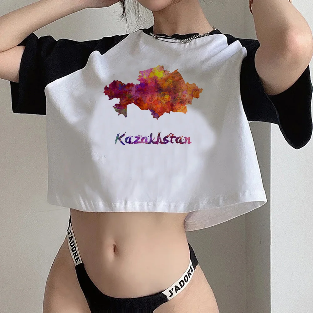 Kazakhstan korean fashion aesthetic fairycore crop top Female Harajuku cute yk2 vintage clothes