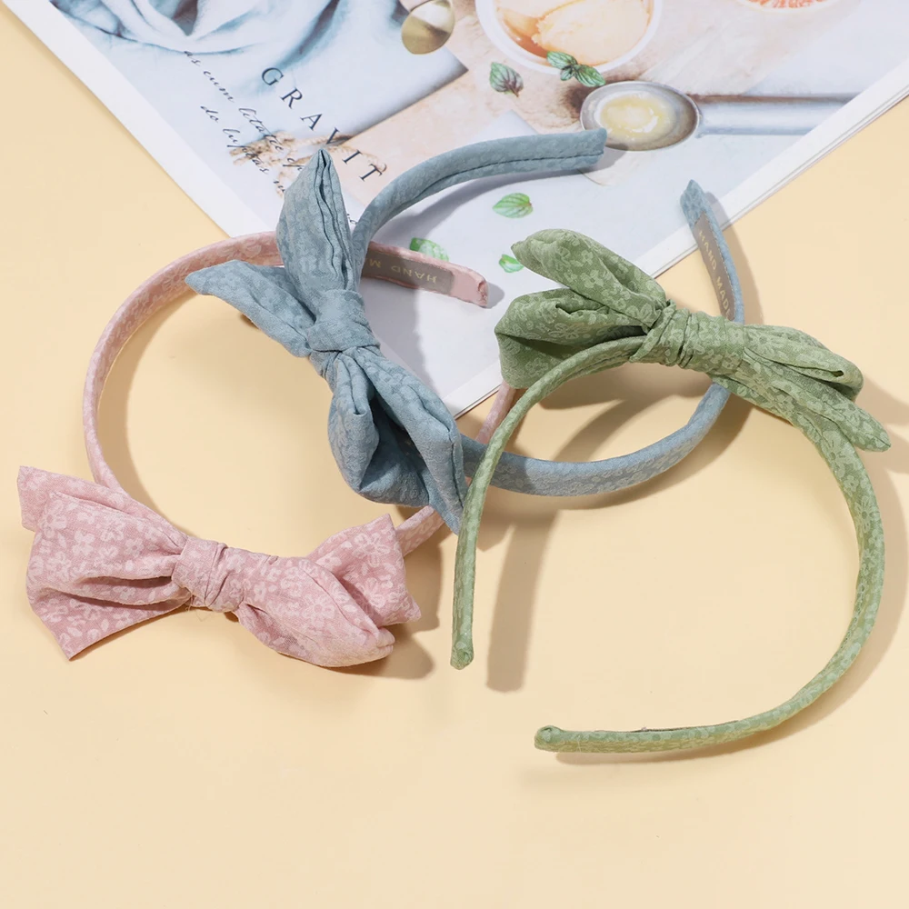 Baby Accessories For Newborn Toddler Kids Baby Girl Boy Hairband Cotton Hair Hoop Exquisite Printed Large Bow Hair Accessories