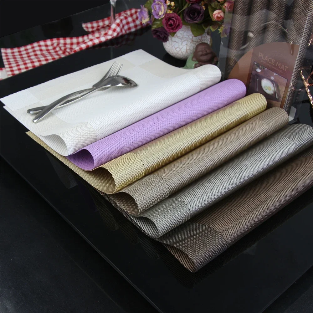 4Pcs/lot Placemat Fashion Pvc Dining Table Mat Disc Pads Bowl Pad Coasters Waterproof Table Cloth Pad Slip-Resistant Pad