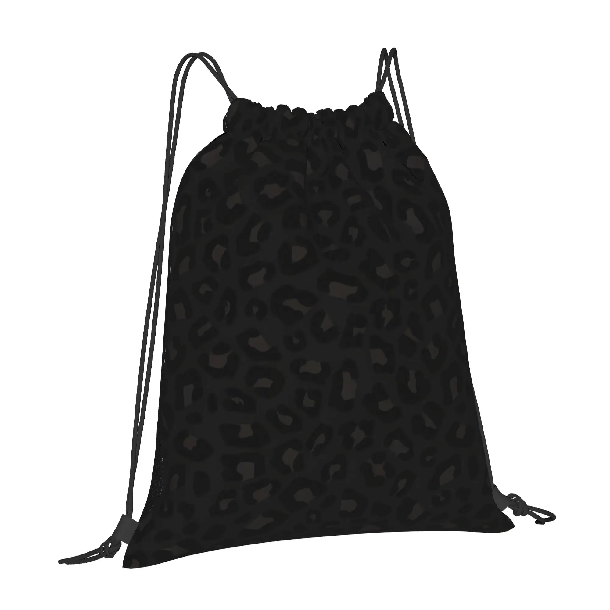 Leopard Print 2 Leopard Print Portable Hiking Drawstring Backpack Riding Backpack Gym Clothes Drawstring Bags