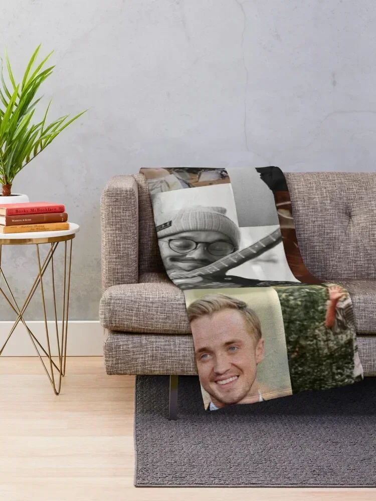 Tom Felton collage Throw Blanket Multi-Purpose Polar Luxury Designer Bed Fashionable Blankets