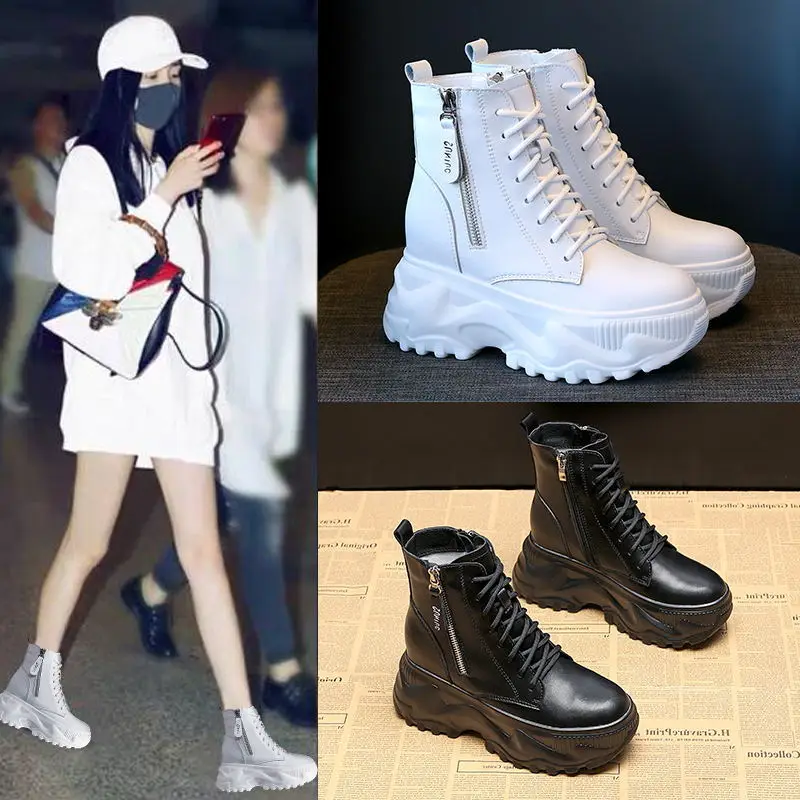 Black Sneakers Short High Top BootsThick Soled Ladies Shoes on Offer White Sneakers Women Designer Shoes Platform Tennis Shoe