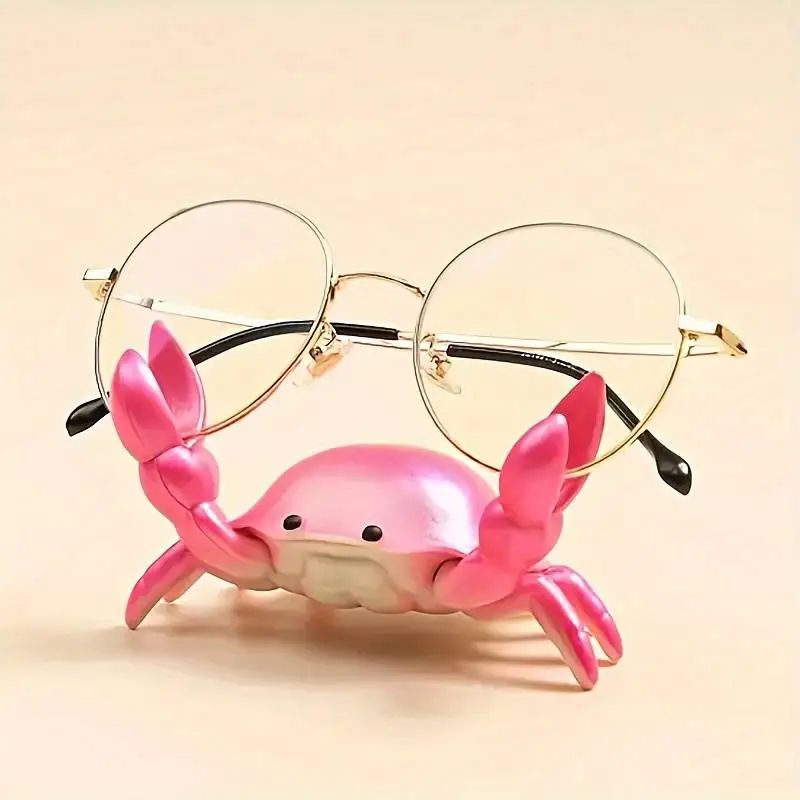 Very Creative Desktop Crab-Shaped Stand for Glasses, Pencils, and Mobile Phones; Wall Shelf, Bookshelf, Entryway Decoration; Birthday or Housewarming Gift