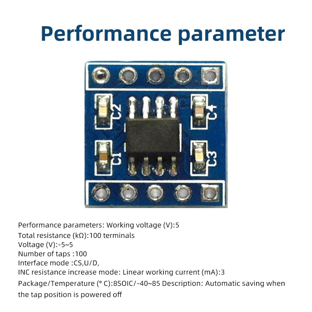 

X9C104S Digital Potentiometer Module 100 Order Adjustment Bridge Balance Sensor Board X9C104 x9c102/103/104/503