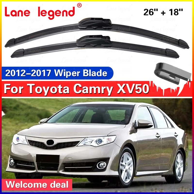 2PCS Auto Wischer Klingen für 2012-2017 Toyota Camry XV50 Frontscheibe Windschutzscheibe Natürliche Gummi Auto Zubehör 2014 2015 2016