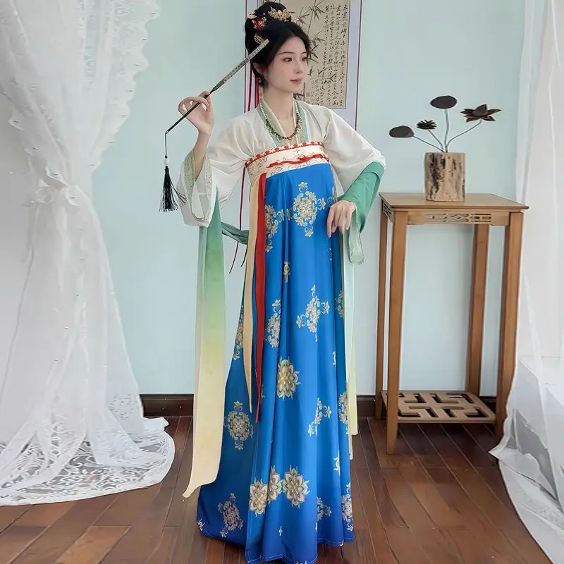 Hanfu Dress Women Chinese Traditional Tang Dynasty Stage Dance Dress Halloween Carnival Cosplay Costume Princess Hanfu Dresses