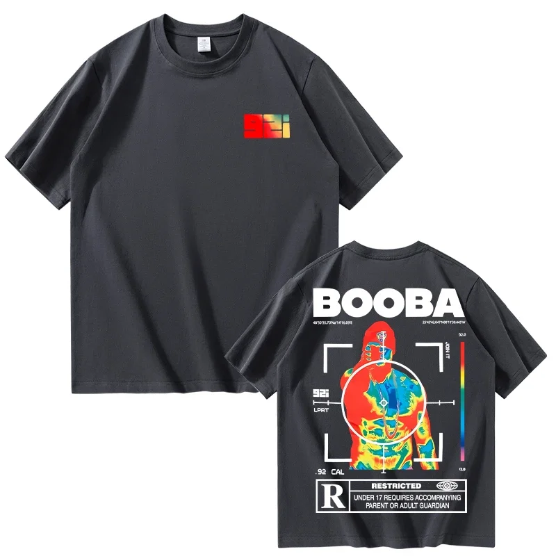 Camisetas B2O para hombre, camiseta de manga corta con estampado creativo de BOOBA, ropa de calle informal Harajuku para mujer, camisetas