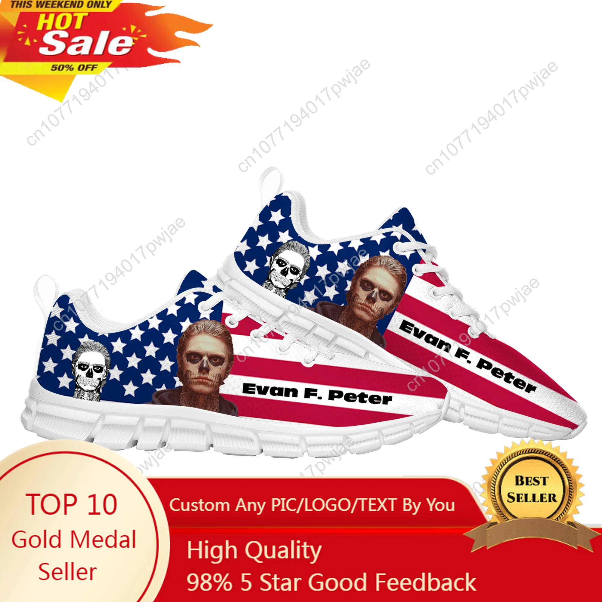 

Evan Peters Actor Sports Shoes Mens Womens Sneakers Lightweight Fashion Casual Hiking Sneaker Custom Built Shoes