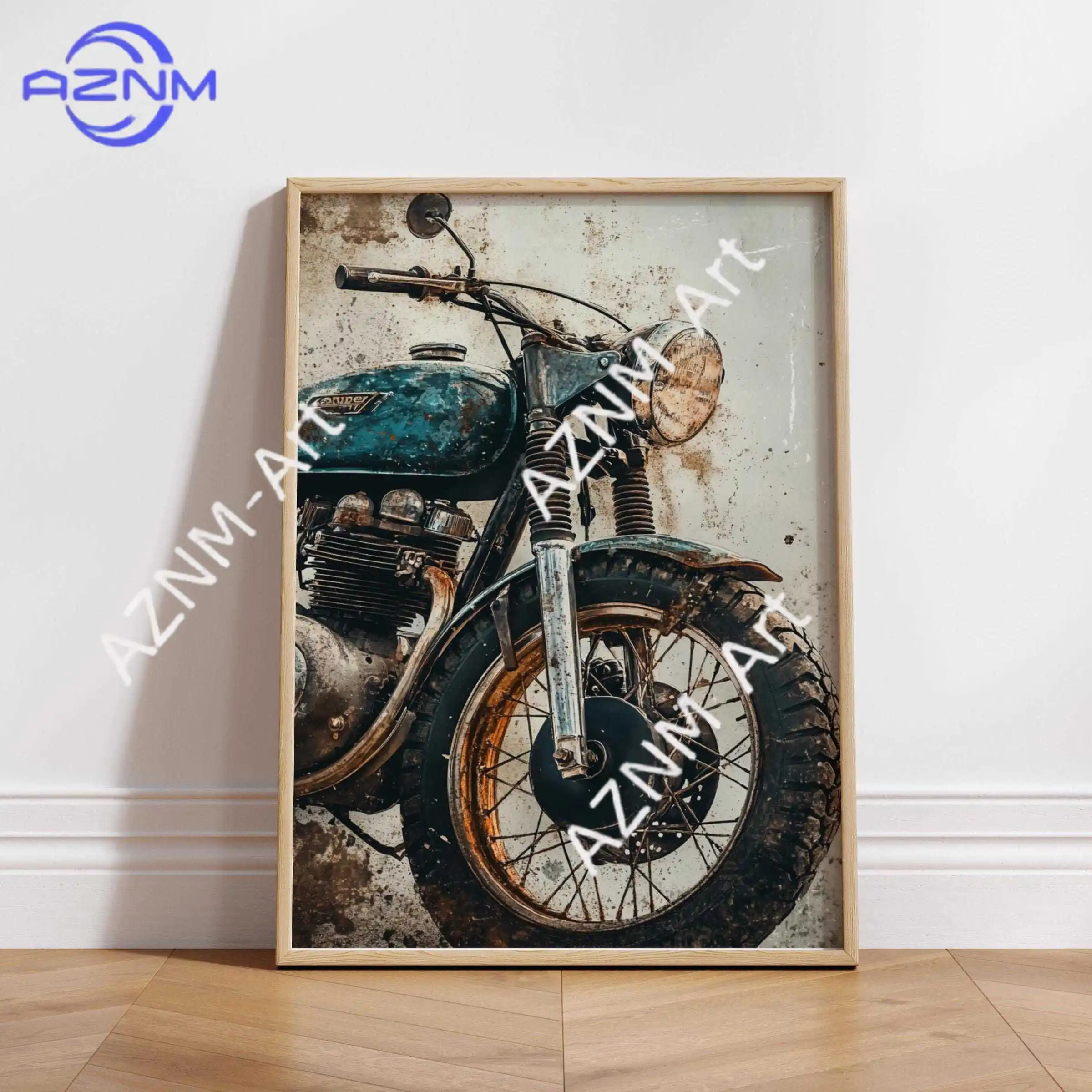 Vintage Cafe Racer Poster – Grunge Motorcycle Wall Arts Rustic Garage Decor Bold Bike Print Retro Biker Gift Industrial Vibes