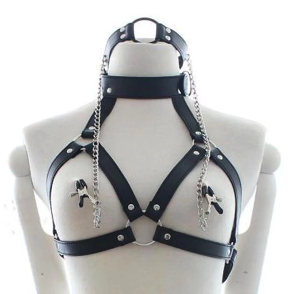 Fantasy Bondage Boutique Breathable Ring Gag SLAVE Nipple Clamps Strap On BDSM Expandable Cosplay Game Sex toys for Couples