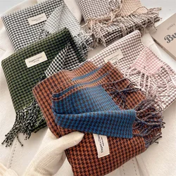 Winter Warm Shawl Elegant Plaid Cashmere Scarf Women Thick Blanket Wrap Pashmina Bufanda Tassel Female Long Foulard 2024