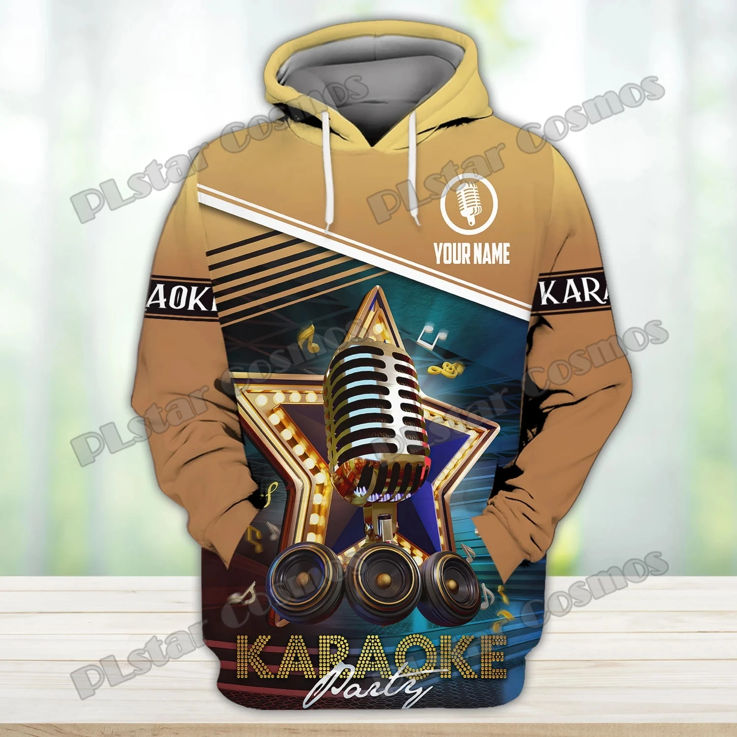 Karaoke Pattern Custom Name 3D All Over Printed Fashion Men's Hoodies & Sweatshirt Autumn Unisex Casual Zipper Hoodie TDD225