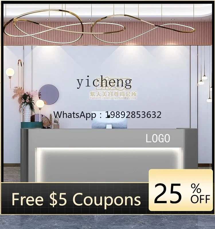 

ZZ Beauty Salon Stainless Steel Bar Clothing Store Small Cashier Company Front Desk