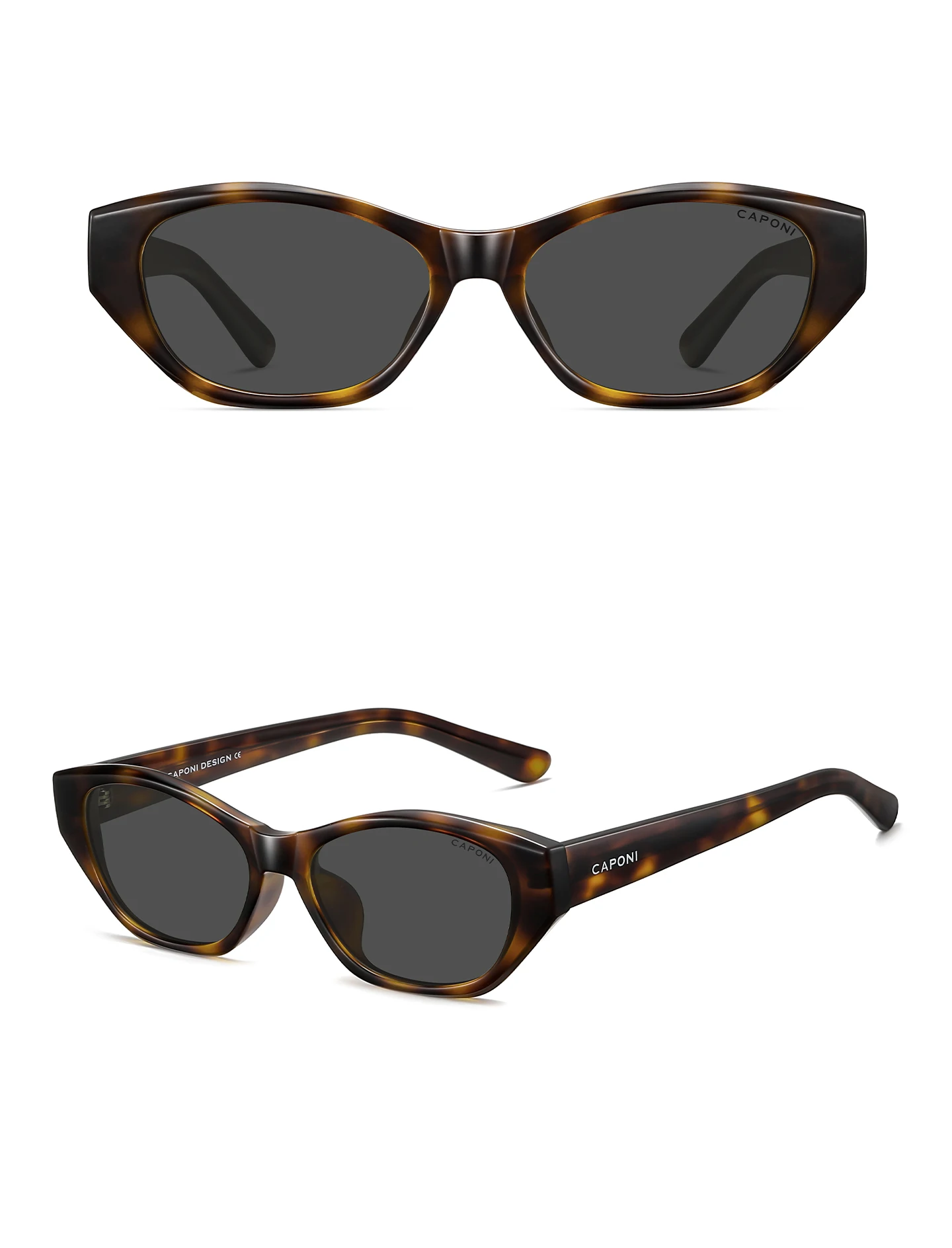 CAPONI Modische polarisierte Damen-Sonnenbrille 2026, Acetat, Outdoor, originelles Design, Brillen, UV400-Schutz, grüne Farbtöne, CP36015 – Detail 14