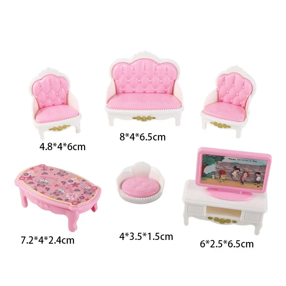 Simulação móveis mini móveis rosa casa de boneca acessórios casa de bonecas móveis miniaturas móveis poltrona sofá conjunto