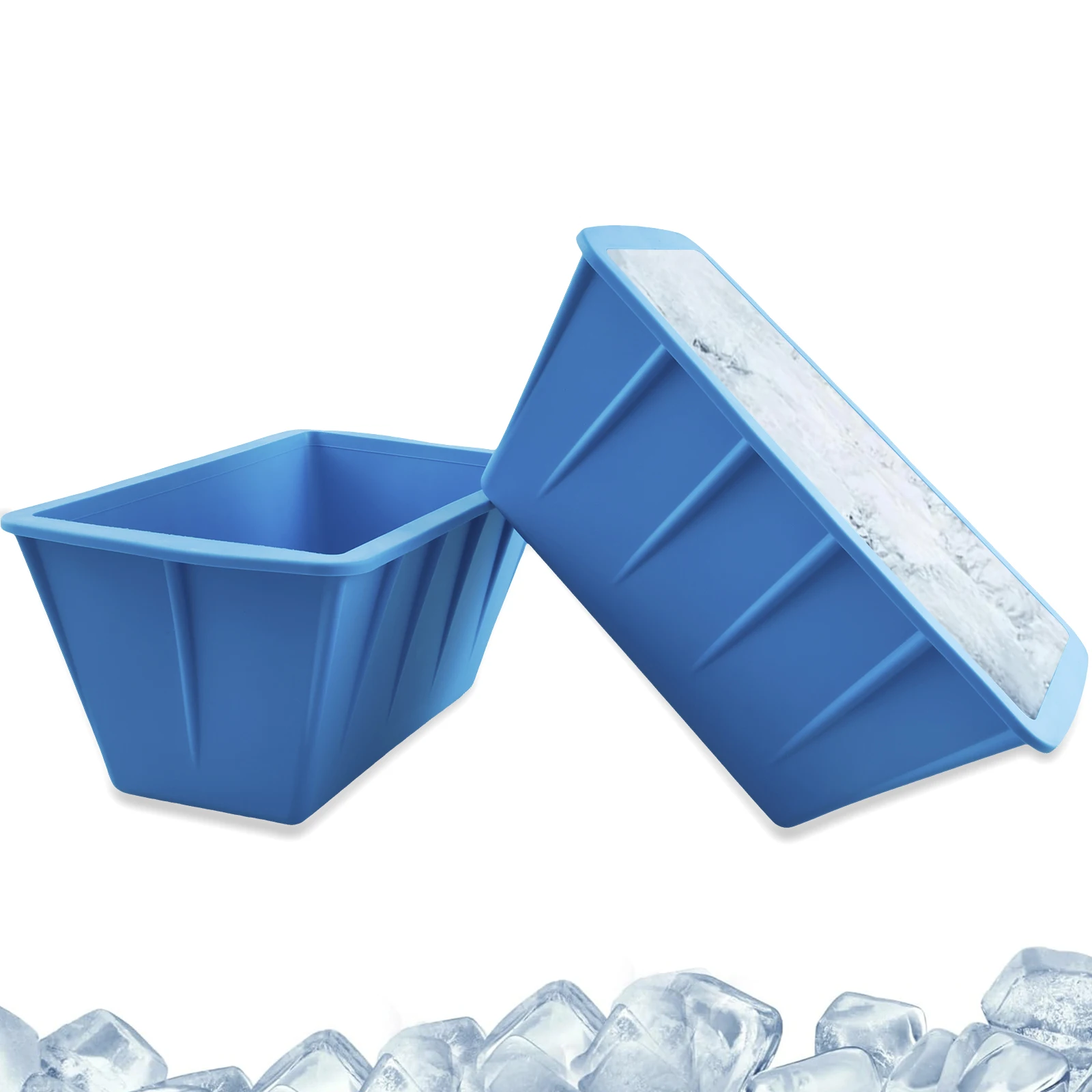 2Pcs Extra Large Ice Mold 8lbs Ice Cube Maker 10×5.5×5 Inch Silicone Ice Block Maker Temperature Resistant Ice Cube Maker