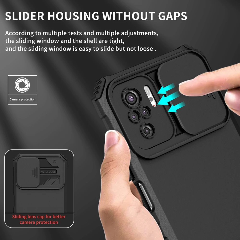 Slide Kamera Rüstung Telefon Fall für Redmi 8 8A 9 9A 9T 10 10X 10C A1 A2 A3 Hinweis 8 9 10 11 12 13 Pro Kunststoff Halter Hard Cover – Detail 9
