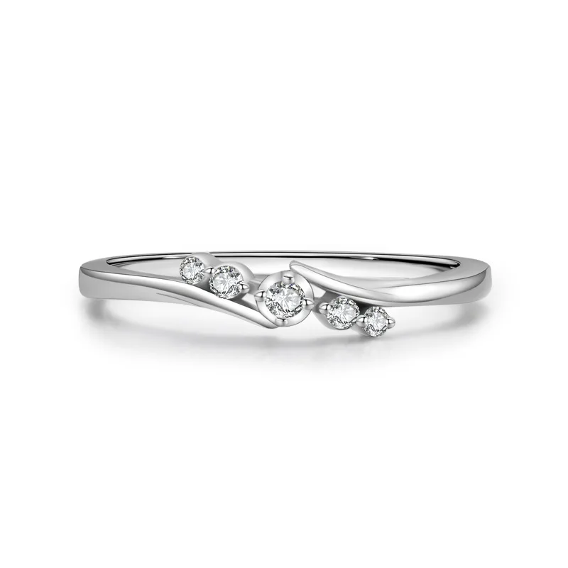 

Rhodium Plating S925 Pure Silver Female Fashion Jewelry Ring with Zircons
