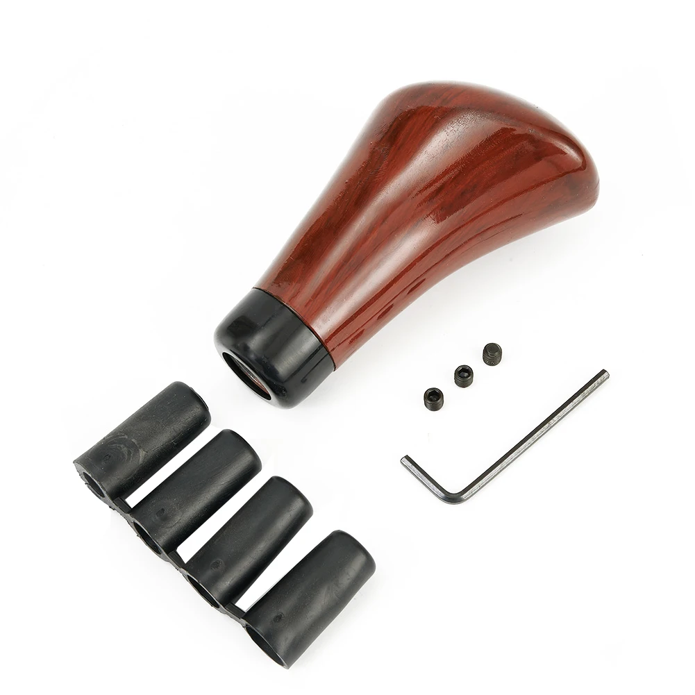 

Manual Vehicle Gear Shift Knob in Walnut Wood For Grain Finish Comes with Inserts and Set Screws for Installation