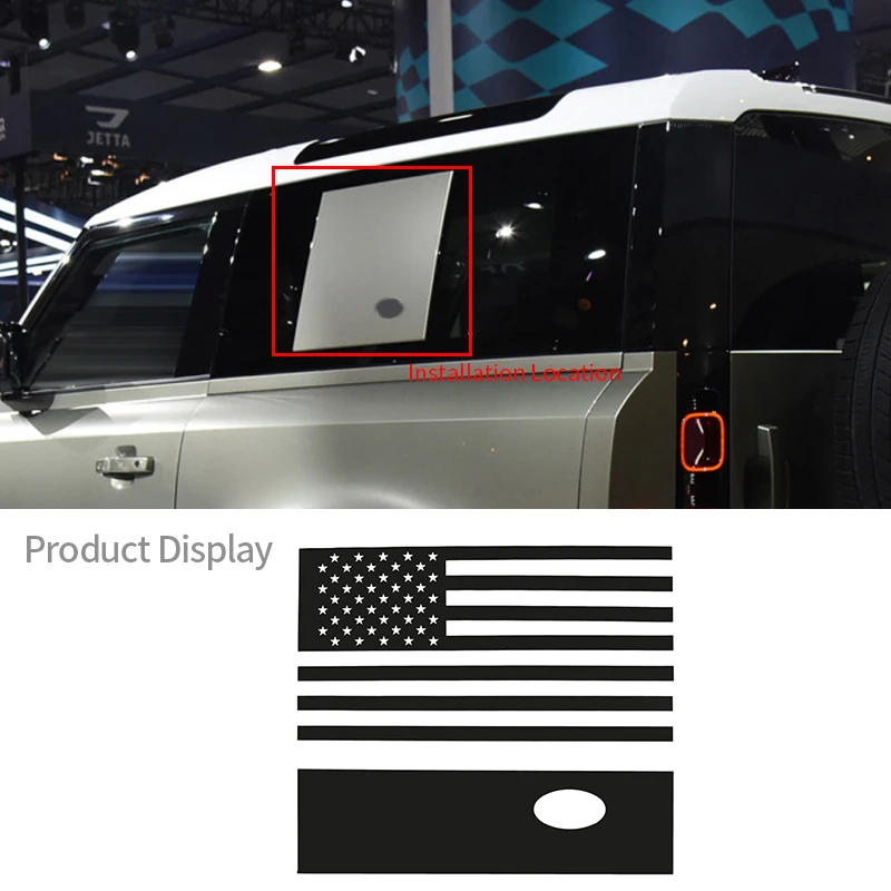 

For Land Rover Defender 90 2020-2021 Car Rear Door Exterior Side Window Pull Flower Film Stickers Decal Emblem Car Accessories