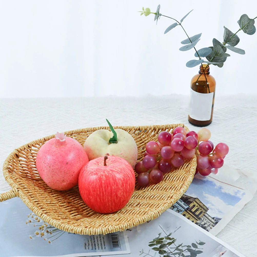 

Woven Fruit Baskets Storage Basket Empty Pe Bread Tray Pastry Snack Container Gift Kitchen Accessories
