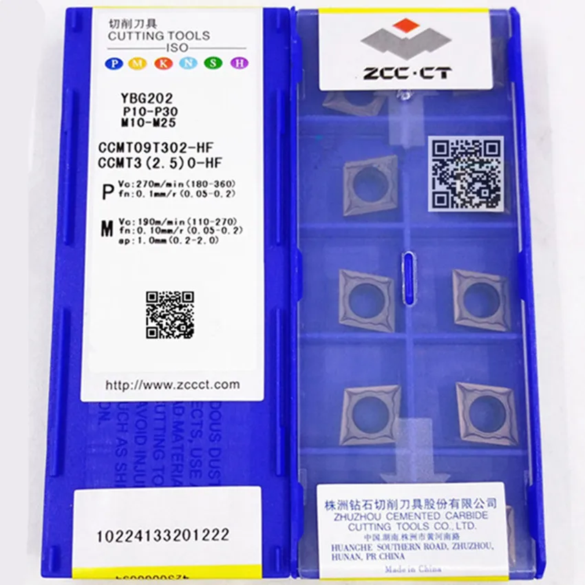 CCMT09T302-HF YBG202/CCMT09T304-HF YBG202/CCMT09T308-HF YBG202/CCMT09T302-HF YBG205 ZCC.CT CNC carbide turning inserts 10pcs/box