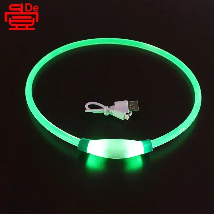 USB Rechargeable Dog Cat Luminous Collar Cropped Pet Glitter Collar LED Luminous Collar