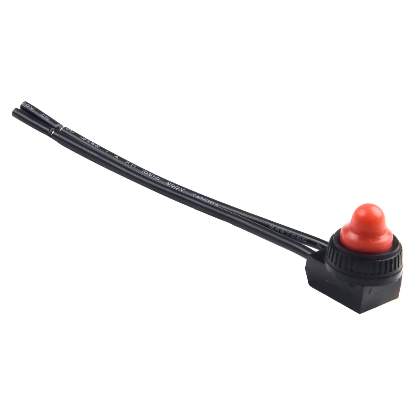 On-Off Switch Push Button Switch Red/black Rubber Cover Sturdy Waterproof With Leads Wire 12V 250V 3A Bakelite Base KP107