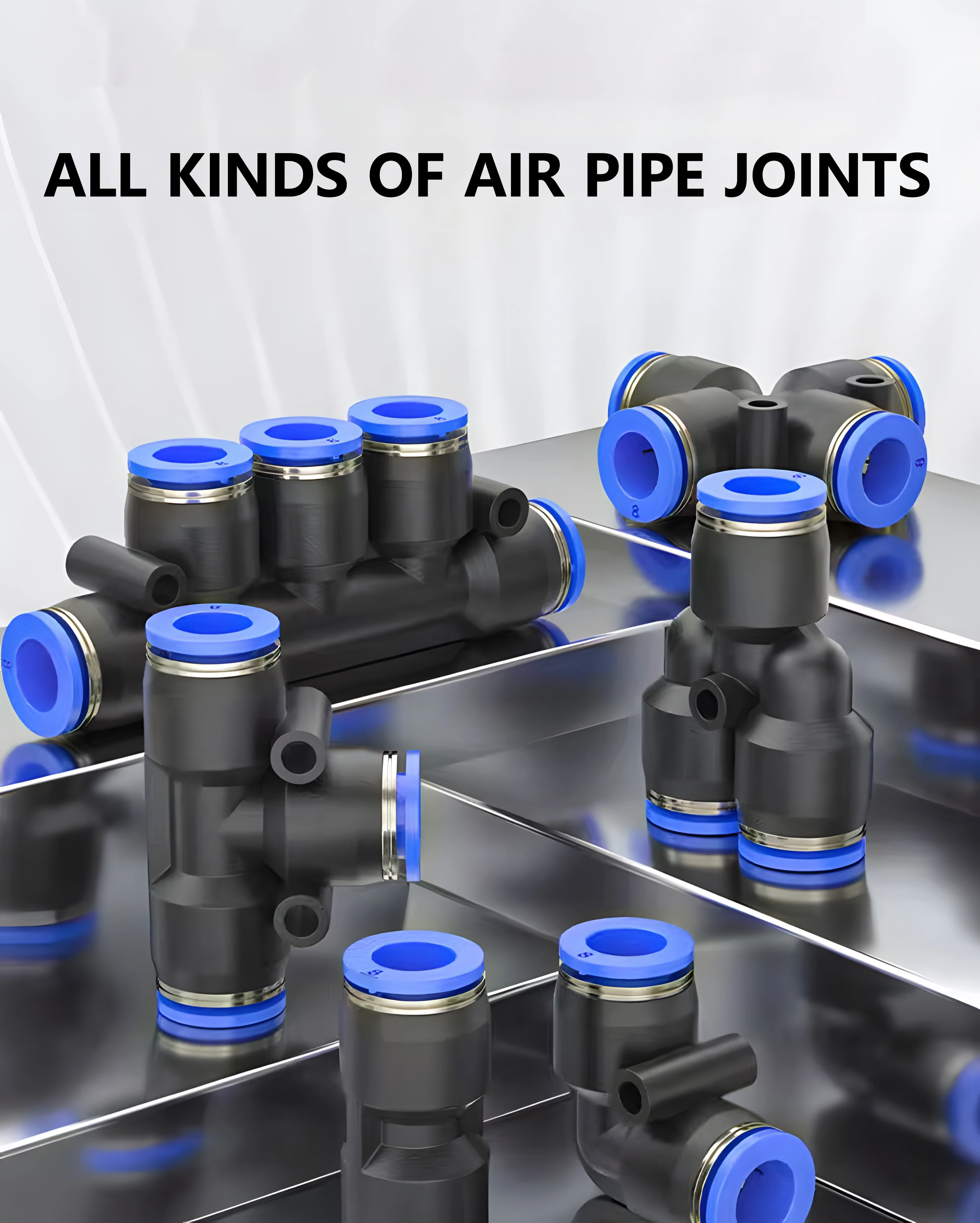 Pneumatic Fitting Tube Connector Fittings Air Quick Water Pipe Push In Hose Quick Coupling OD 4mm 6mm 8mm 10mm 12mm Multiple Typ
