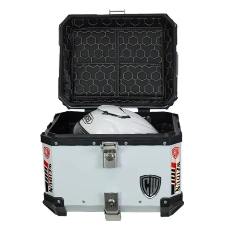 

STLF White Motorcycle tial boxs Hot Selling Aluminum Alloy Luggage 45L/55L Customizable Motorcycle Trunk Motorcycle Luggage