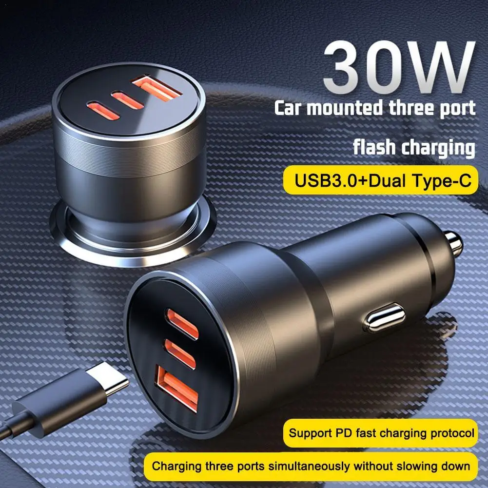 

Universal One-to-three Multi-function Car Charger Fast Charging Cigarette Lighter Conversion Car Interior Accessories